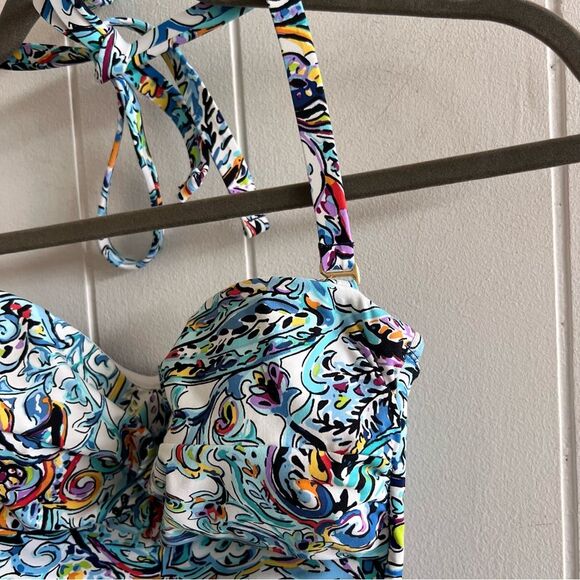 Lauren Ralph Lauren Mystic Paisley Tummy Control One-Piece Swim Dress - Picture 4 of 14